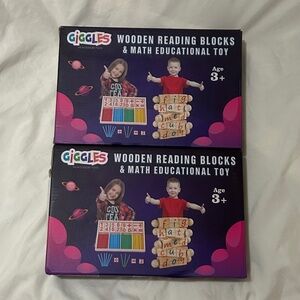 2 new Wooden readen bloks & math educational toy